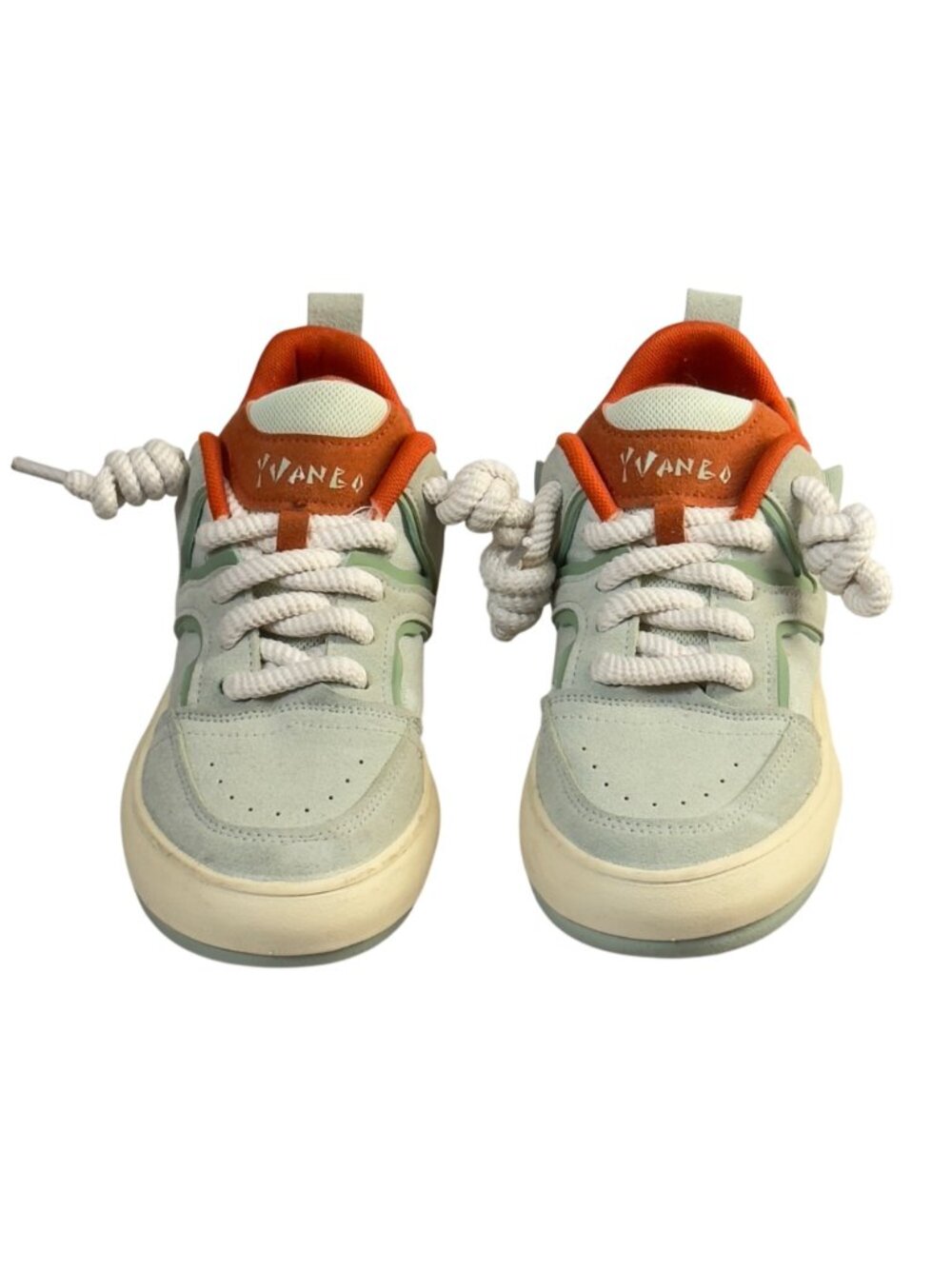 Yvane VA2 Unisex Mint Green & Orange skateboard sneake Canvas Suede Size W 8.5 - Picture 2 of 9